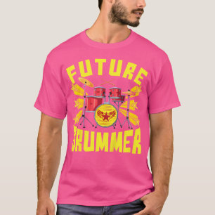 Camiseta Crianças Legal Futuro Drummer Conjunto de Tambores