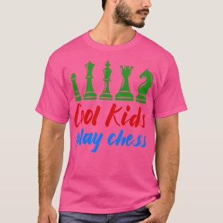 Camiseta Crianças legal jogam xadrez