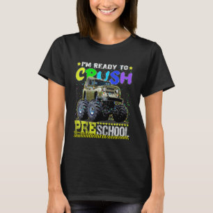 Camiseta Crianças Legal Na Pré-Escola Monstro De Volta À Es
