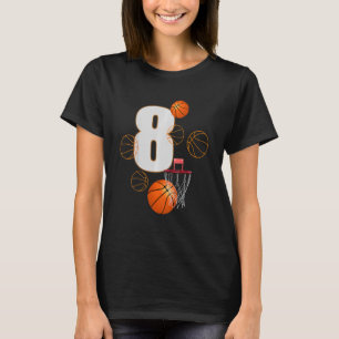 Camiseta Crianças Legal No Basquete, Aniversário, 8 Anos, T
