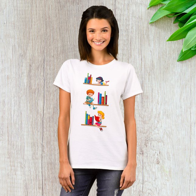Camiseta Crianças Lendo Livros (Criador carregado)