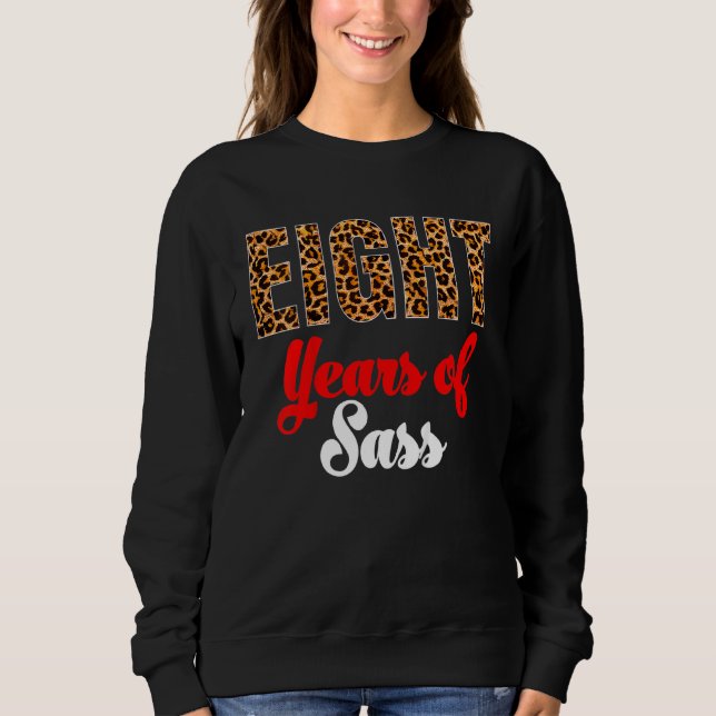 Camiseta Crianças Leopard do Oitavo Aniversário do 8º Anive (Frente)