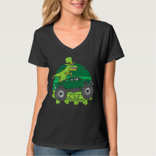 Camiseta Crianças Leprechaun Dino Monster Dia de São Patríc