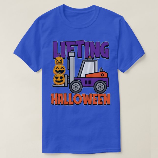 Camiseta Crianças Levantando Halloween Costume Legal Forkel (Frente do Design)