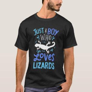 Camiseta Crianças Lizard Apenas Um Menino Que Ama Lagartos