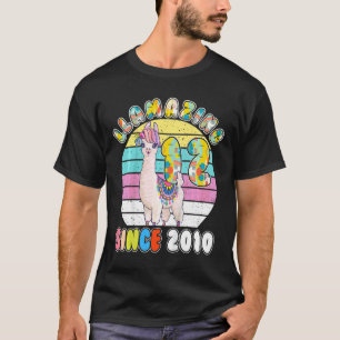 Camiseta Crianças Llama Garota De 12 Anos De Nascimento Em