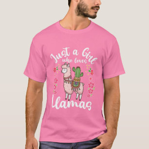 Camiseta Crianças Llama Só Uma Garota Que Ama Lhamas
