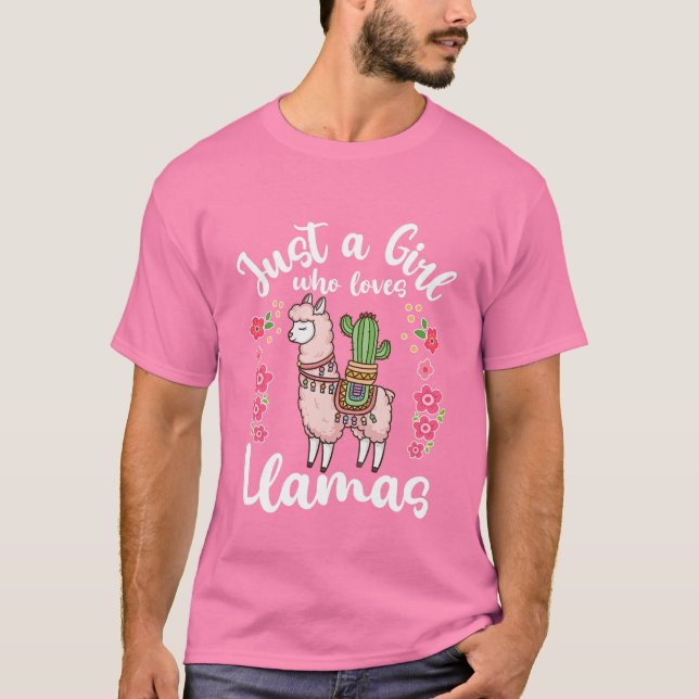 Camiseta Crianças Llama Só Uma Garota Que Ama Lhamas (Frente)