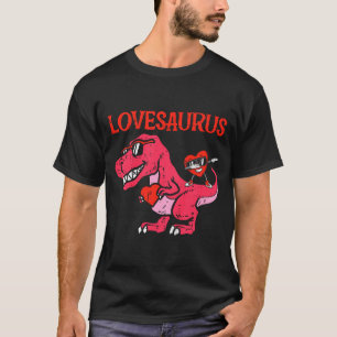 Camiseta Crianças Lovesaurus Dino Trex Dab Coração Meninos