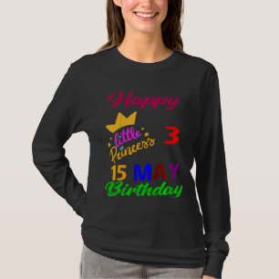 Camiseta Crianças Maiam Meninas Aniversário 15 de maio