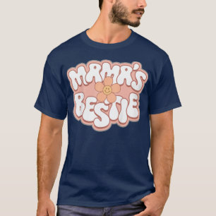 Camiseta Crianças Mama Bestie Estilo Retro Groovy Baby Girl