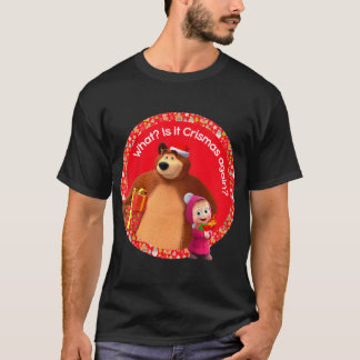 Camiseta Crianças Masha e o Bear Feliz Natal