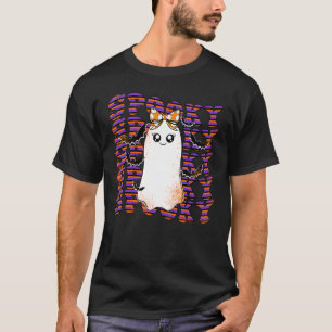 Camiseta Crianças Menina Fofa de Halloween Assustadora Retr