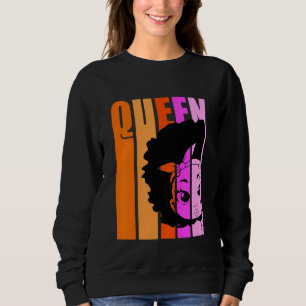 Camiseta Crianças Menina Negra Rainha Retro Cor-de-rosa Pia