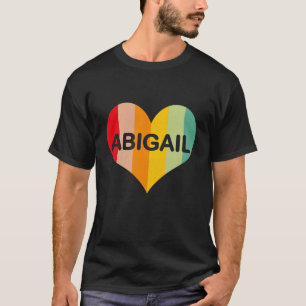 Camiseta Crianças Meninas Abigail Retro Vintage Nome do Cor