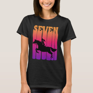 Camiseta Crianças Meninas Cavaleiro de Cavaleiro Eu sou 7 d