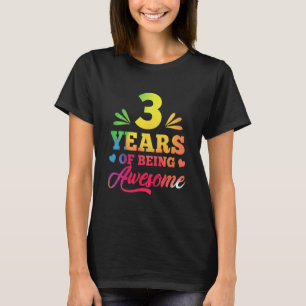 Camiseta Crianças Meninas Com aniversário de 3 anos De 3 An