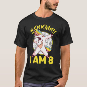 Camiseta Crianças Meninas Dabbing Dab Aniversário De 8 Anos