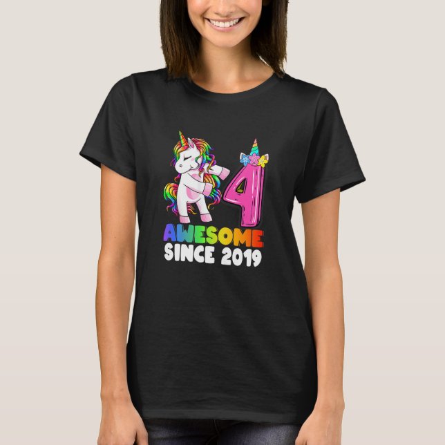 Camiseta Crianças Meninas de 4 anos adolescentes Flores Uni (Frente)