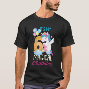 Camiseta Crianças Meninas de Seis Anos Unicórnio É o meu Ma