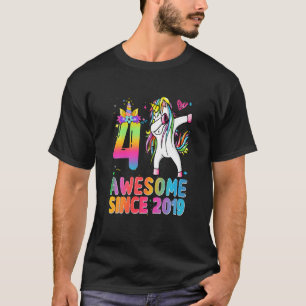 Camiseta Crianças Meninas do 4º Aniversário Adolescentes Da