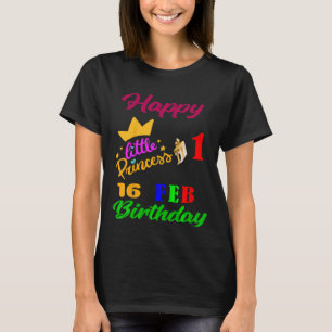 Camiseta Crianças Meninas Februray Aniversário 16 de fevere