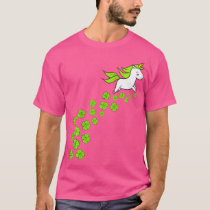 Camiseta Crianças Meninas Feliz Dia de São Patrício Unicorn