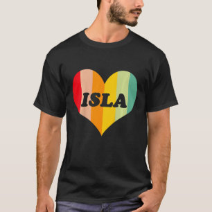 Camiseta Crianças Meninas Isla Retro Vintage Nome do Cora