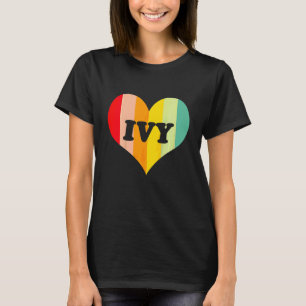 Camiseta Crianças Meninas Ivy Retro Vintage Nome do Coração