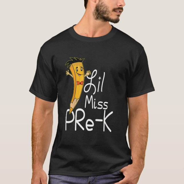 Camiseta Crianças Meninas Menina Pré K De Volta À Escola Pr (Frente)