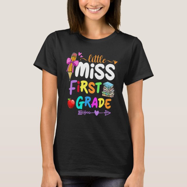 Camiseta Crianças Meninas Meninas Do Primeiro Ano De Volta  (Frente)