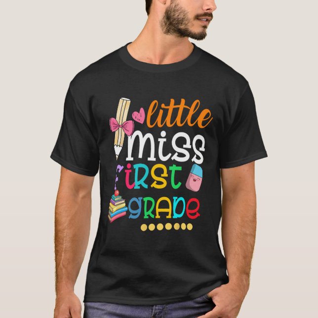 Camiseta Crianças Meninas Meninas Do Primeiro Ano De Volta  (Frente)