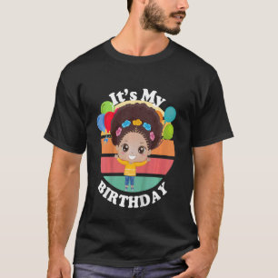 Camiseta Crianças Meninas Negras Afro-América Aniversário d