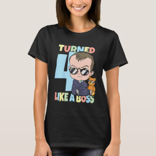 Camiseta Crianças Menino 4º Aniversário Garota 4 Anos Como 