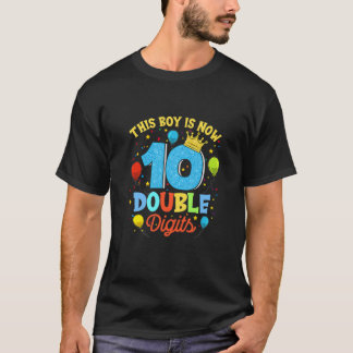 Camiseta Crianças Menino De 10 Anos Dígito Duplo 10º Aniver