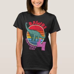 Camiseta Crianças Menino Quarto Aniversário Eu Rawr! Brachi