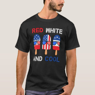 Camiseta Crianças Meninos 4 De Julho Vermelho Branco E Lega