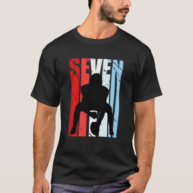 Camiseta Crianças Meninos 7 de Futebol Americano Quarterba (Frente)