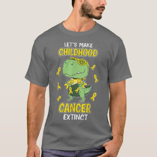 Camiseta Crianças Meninos Dinossauro Cancer de Consciência 