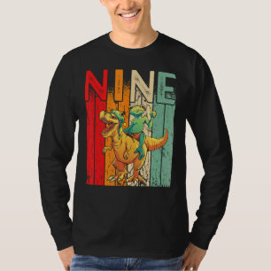 Camiseta Crianças Meninos Nove Aniversário de Nove Anos Ani