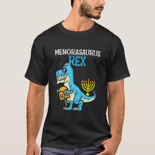 Camiseta Crianças Menorasaurus Rex Jew Dino Trex Toddler Bo