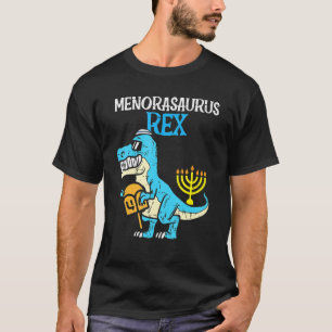 Camiseta Crianças Menorasaurus Rex Jew Dino Trex Toddler Bo