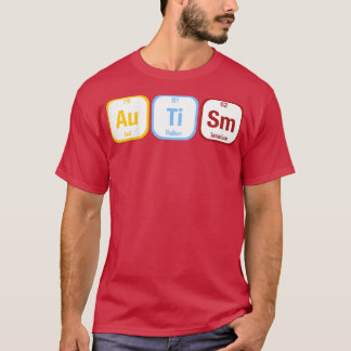 Camiseta Crianças Mesa Periódica para Autismo Adhd Autismo 