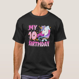 Camiseta Crianças Meu 10º Aniversário, 10 Anos Rosquinha