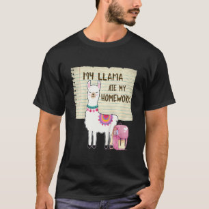 Camiseta Crianças Meu Llama Comeu Minha Lição de Casa Vol