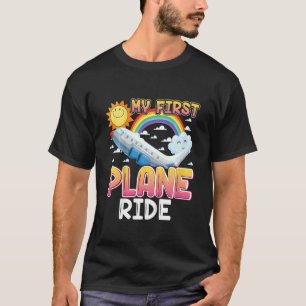 Camiseta Crianças Meu Primeiro Avião Dirige Minha Primeira