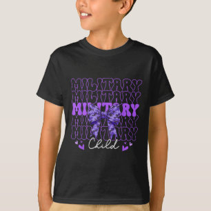 Camiseta Crianças Militares Arco Púrpura Camo Kids Bo