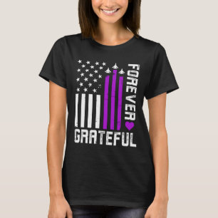 Camiseta Crianças Militares do Dia do Coração Roxo Grateful