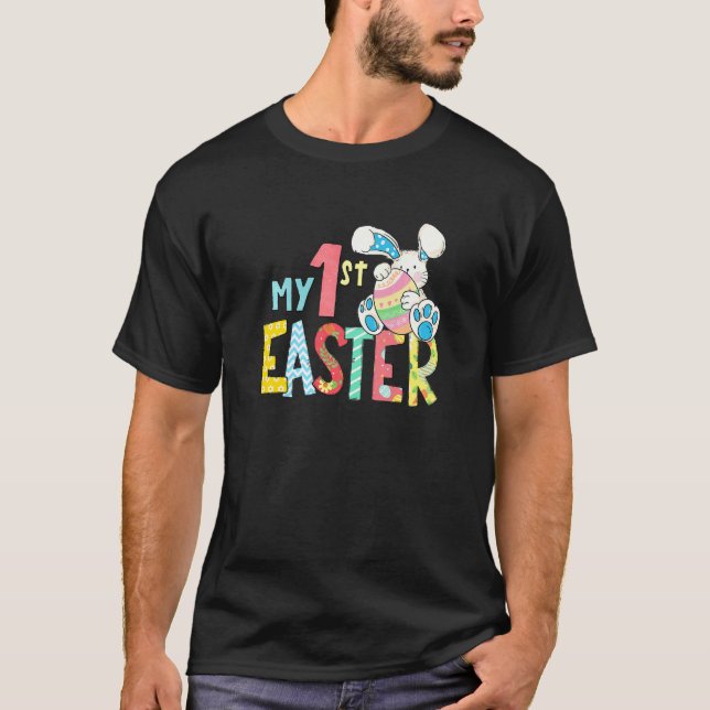 Camiseta Crianças Minha Primeira Páscoa Coelhinha Da Páscoa (Frente)