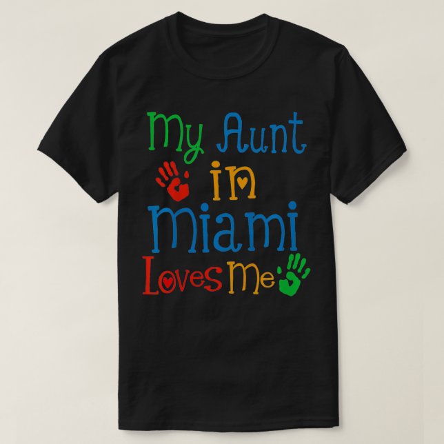 Camiseta Crianças Minha tia em Miami me ama (Frente do Design)